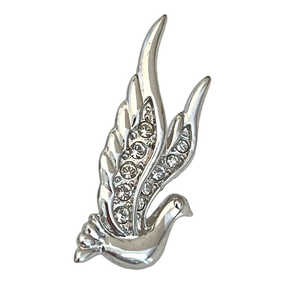 New Kirks Folly Pin Bird Lapel Crystal Accents - 5J